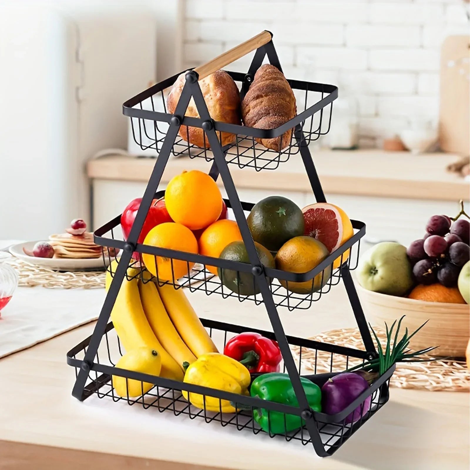 FruitCascade - Organizer per la conservazione della frutta a 2/3 livelli