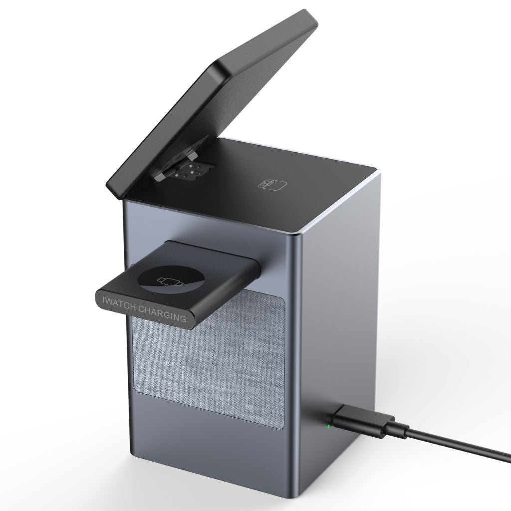 Chargeur Magnétique 3 en 1 avec Réveil & Haut-Parleur Bluetooth pour Apple