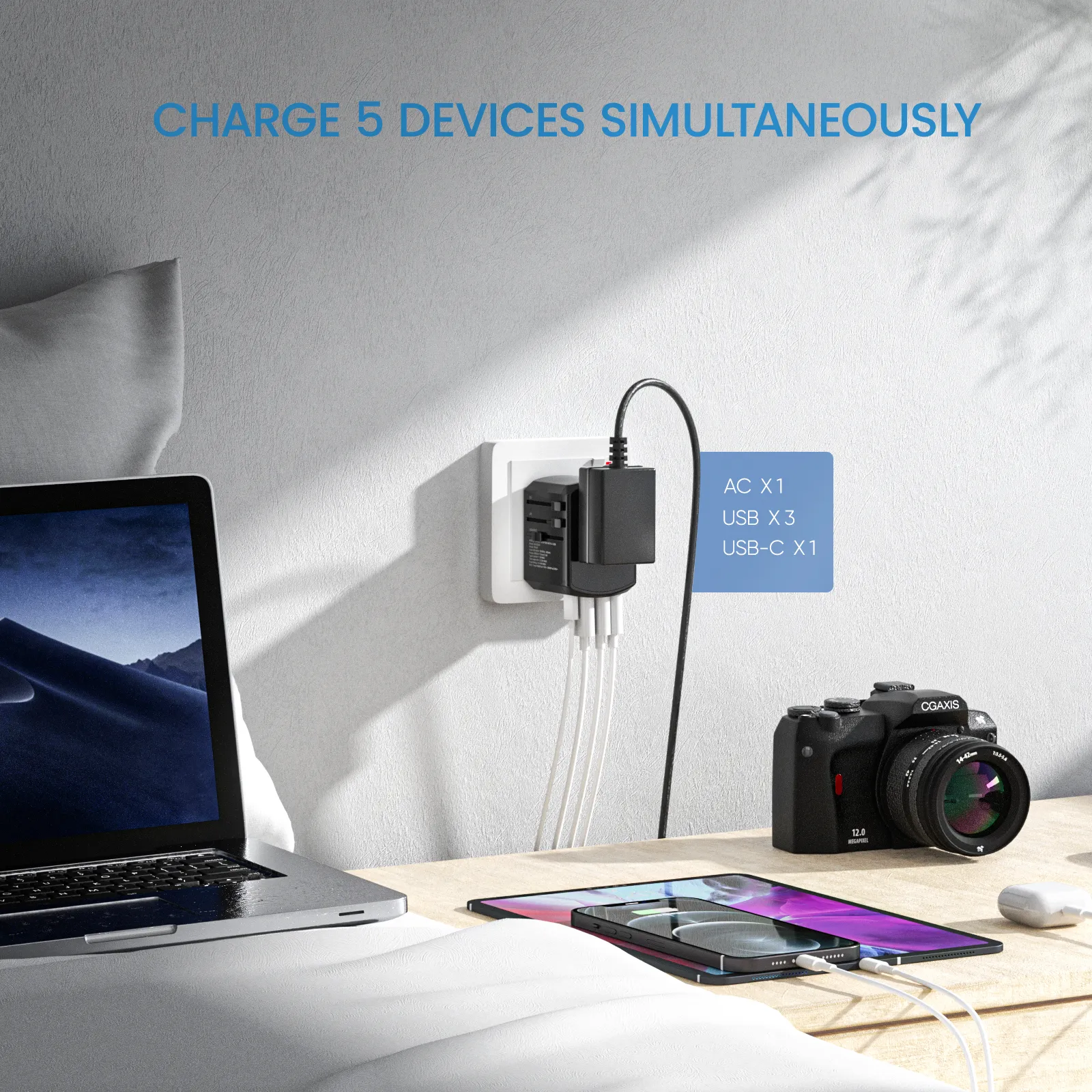 Ultimate Travel Power Hub: All-in-One Universal Adapter