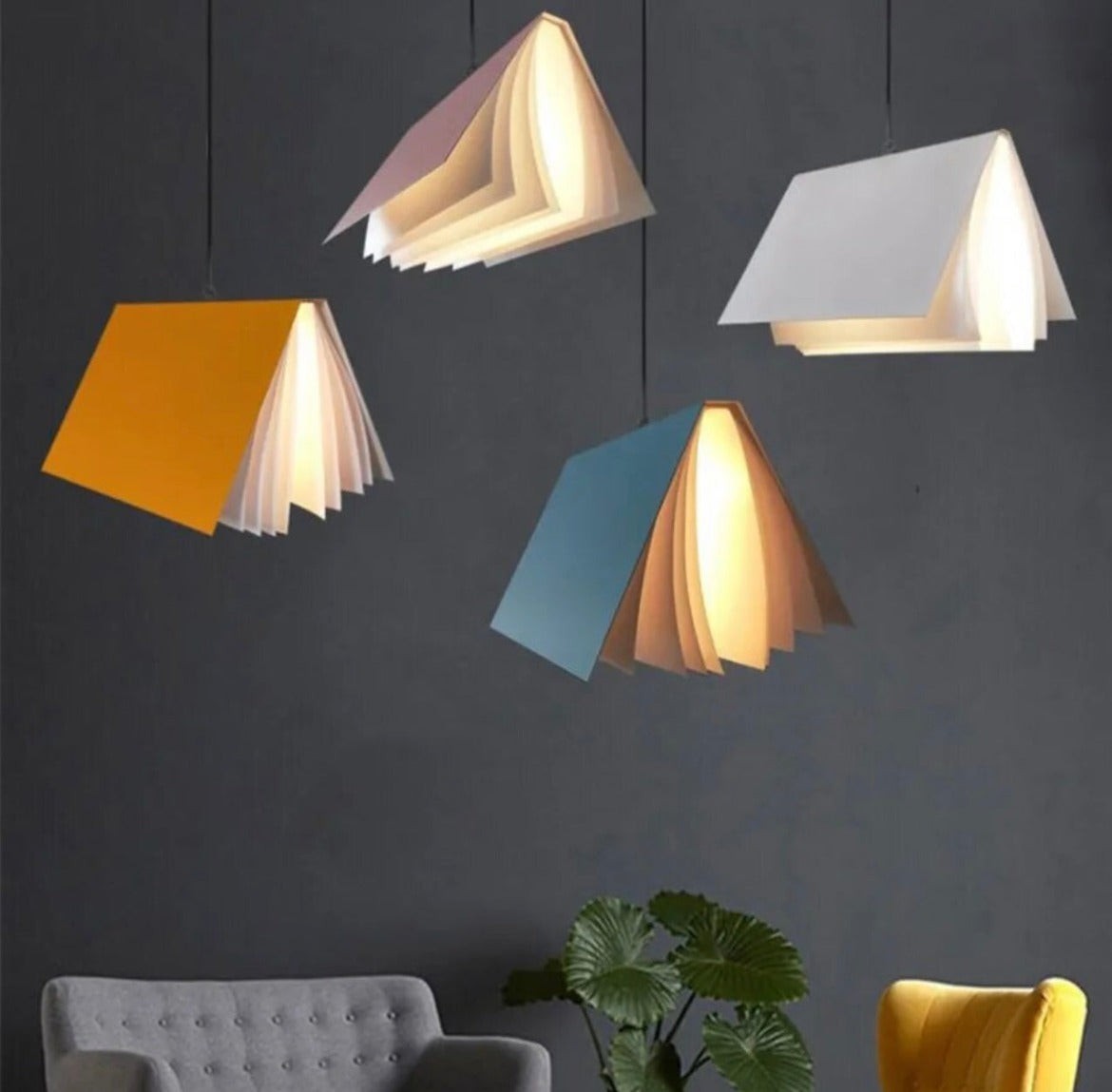 Lampe suspendue à livre flottant