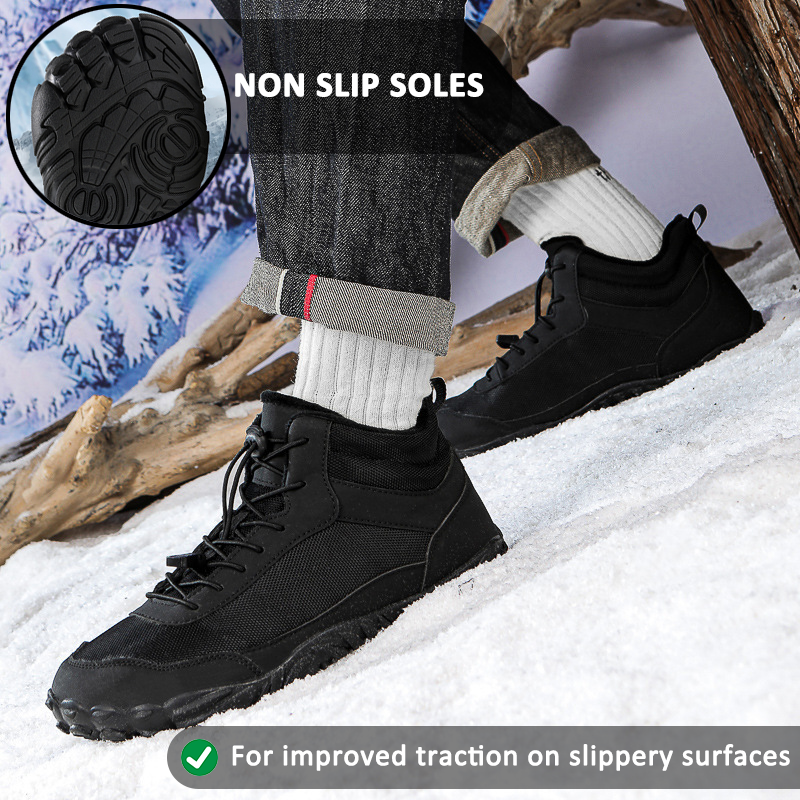 Autumn and Winter Snow Boots Warm Breathable High Top Casual Shoes Non-slip & Waterproof Winter Barefoot Shoe (Unisex)