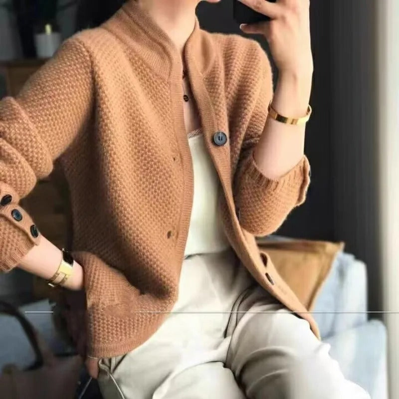 Veste pull en laine épaisse pour femme