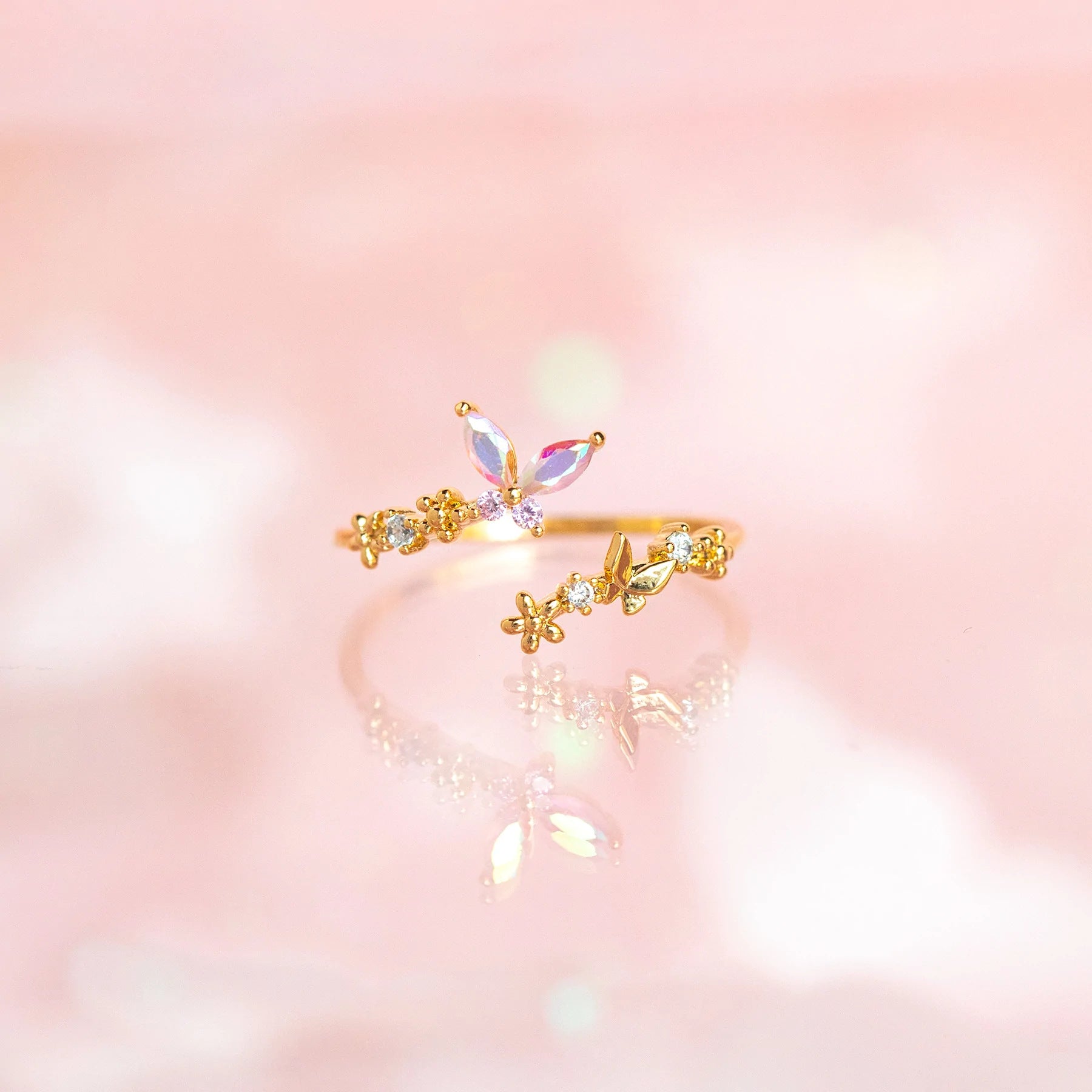 Gradient Butterfly Ring