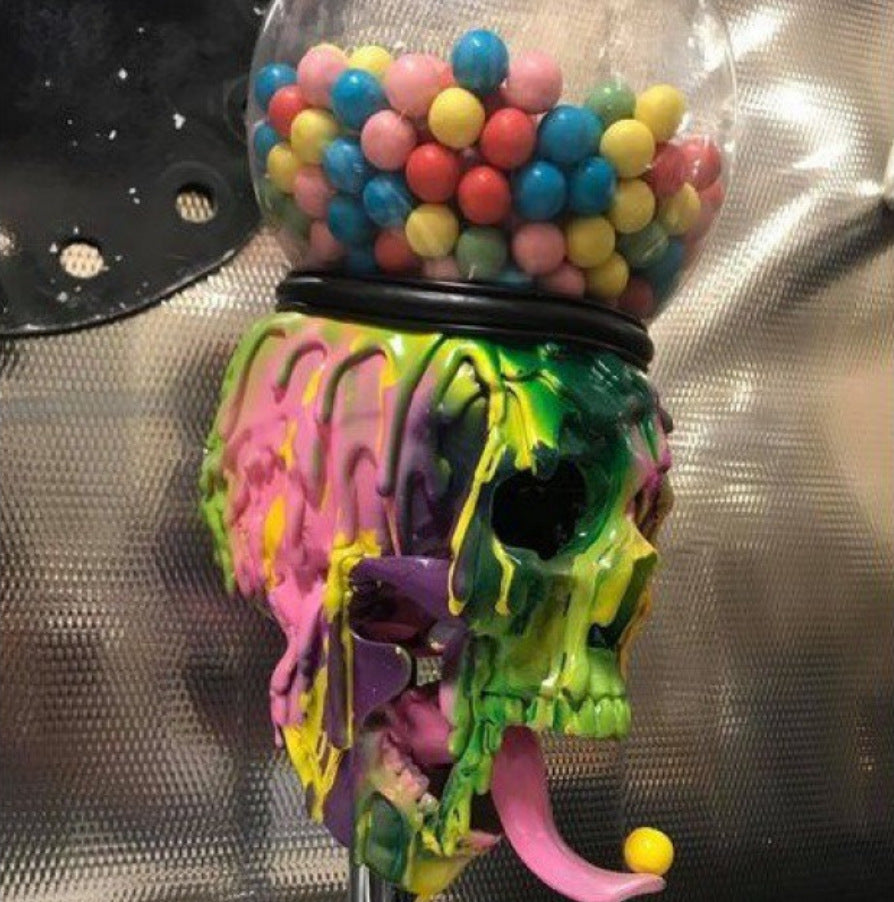 Skull Bubble Gum Machine Halloween bordpynt