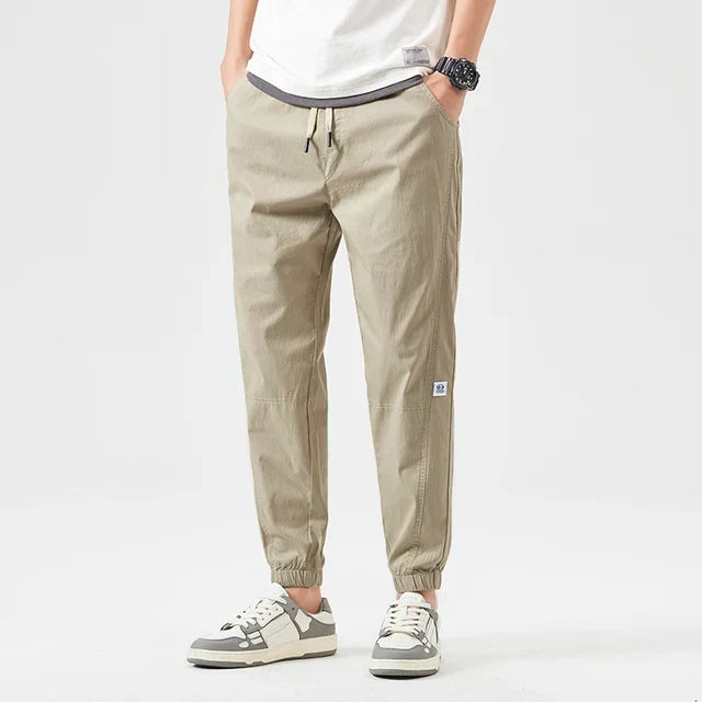 Khaki katoenen broek/broek - Tom