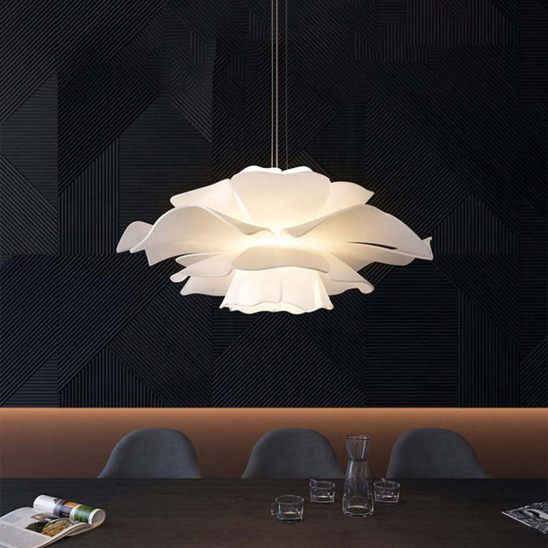 Bella Modern Design Pendelleuchte Blume Weiß Metall Wohnzimmer Schlafzimmer