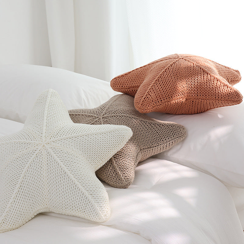 Almohada tejida a mano con forma de estrella de mar