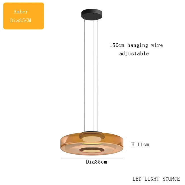 Lampe à suspension en verre Delphine