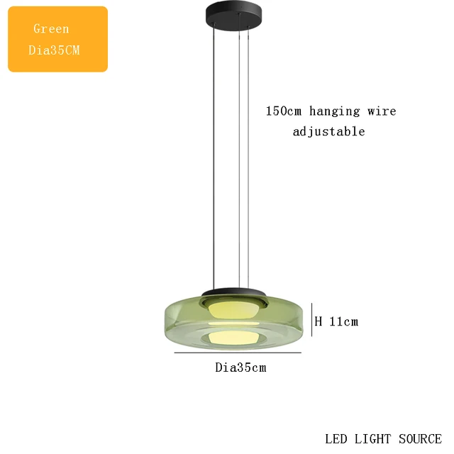 Lampe à suspension en verre Delphine