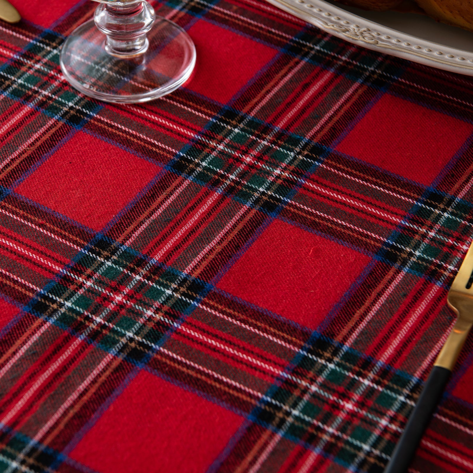 Julefest Tradisjonell skotsk Tartan Squares duk