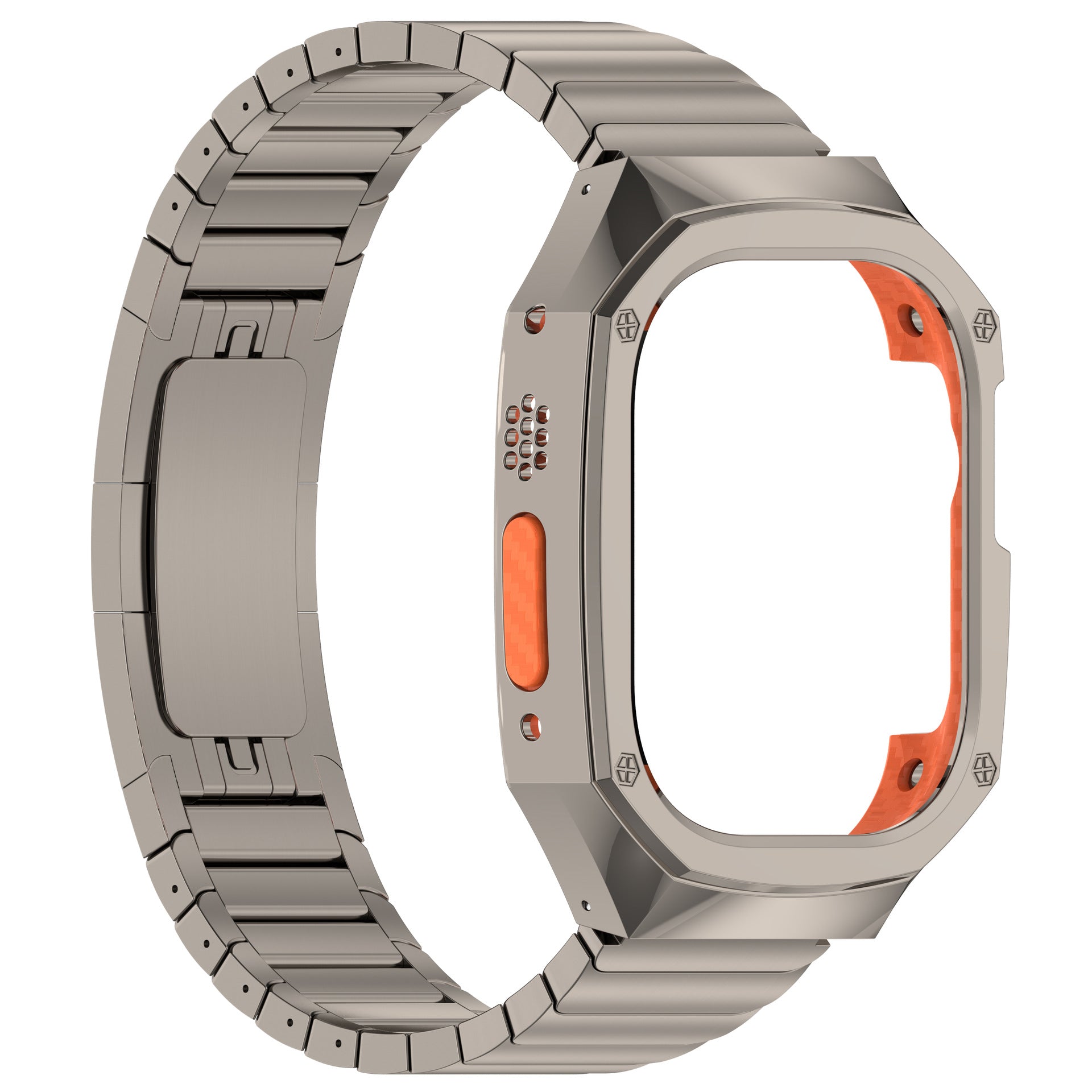 Bracelet en acier inoxydable avec étui pour Apple Watch Ultra