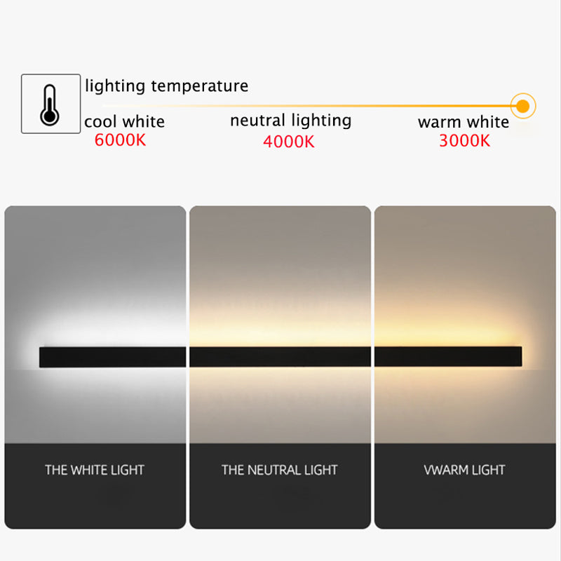 Edge modernes Design LED-Wandlampen aus schwarzem Metall für Garten und Flur