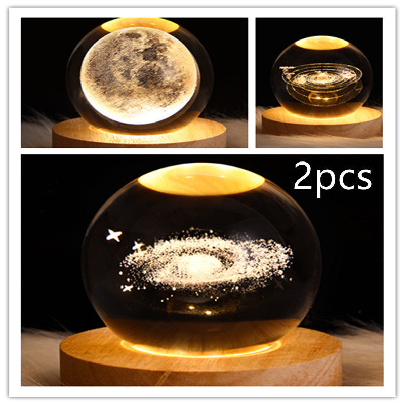 3D Galaxy Crystal Ball LED yölamppu