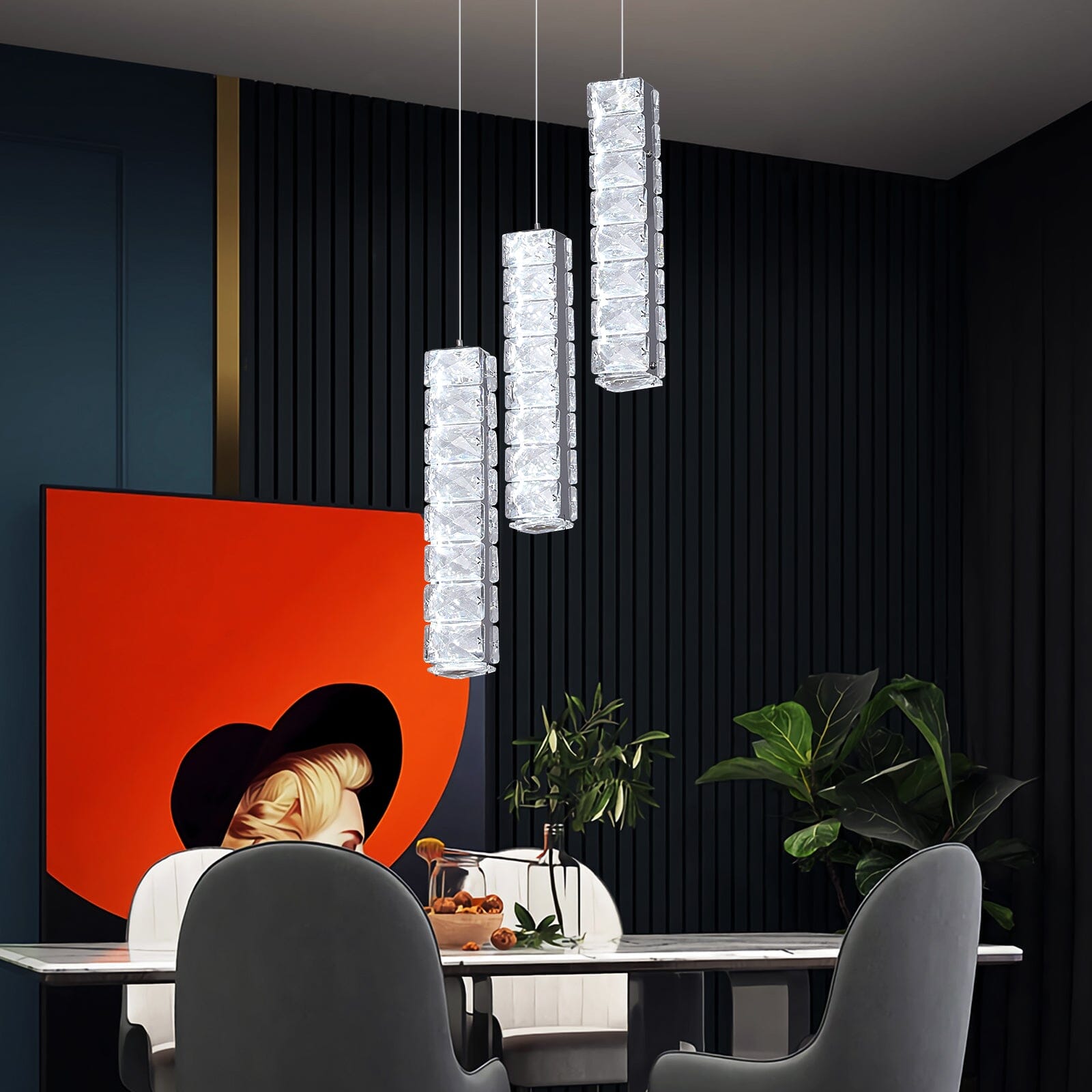 Vertical Crystal Luxury LED Chandelier