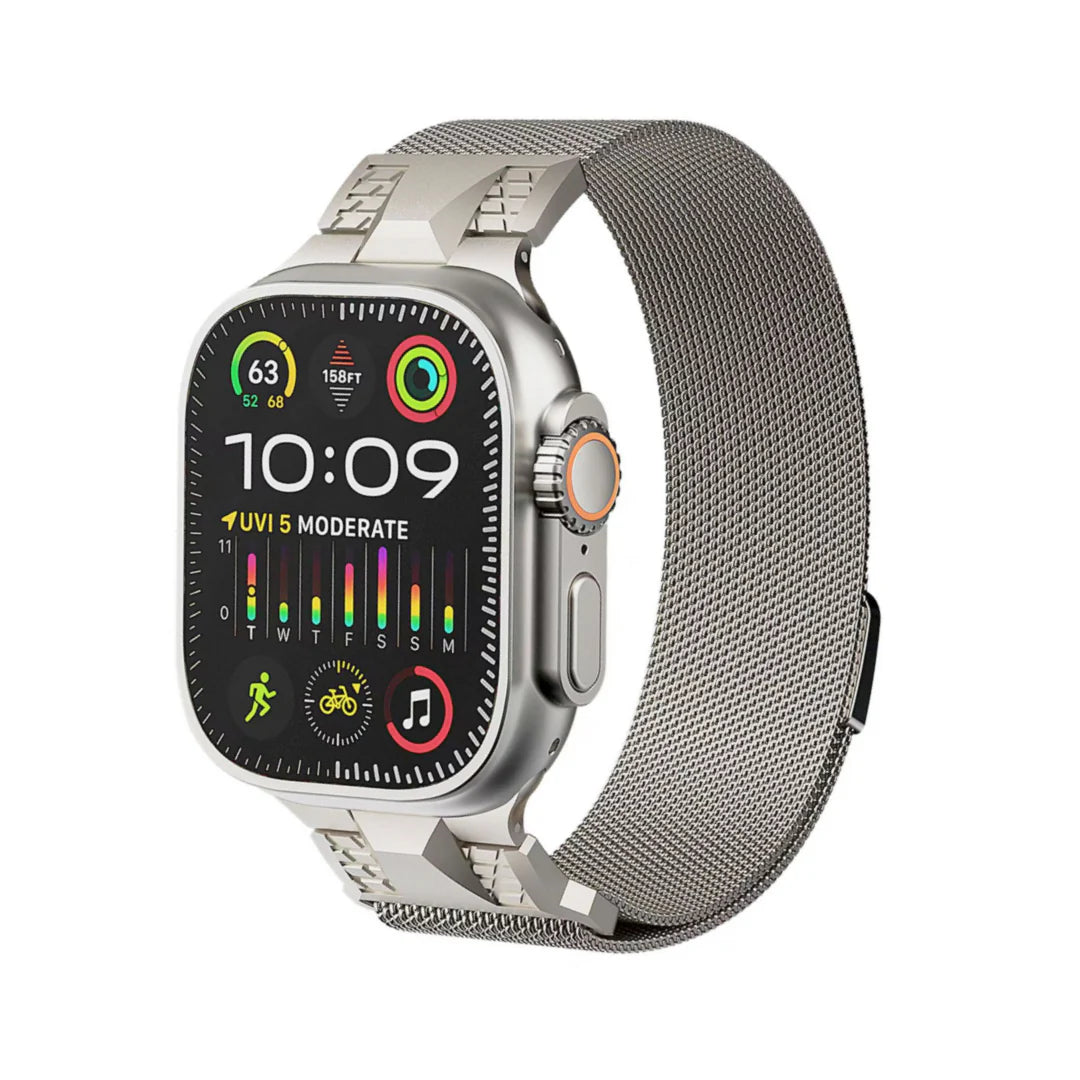 Luxuriöses Mecha Milan magnetisches Metallarmband für Apple Watch