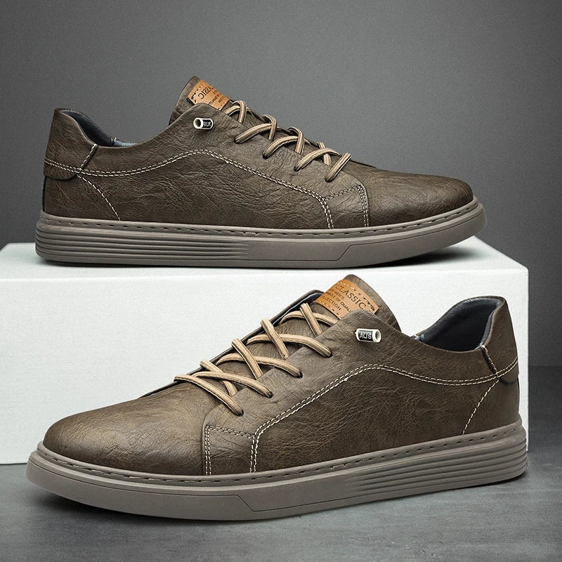 Svarte sneakers i skinn - Matteo