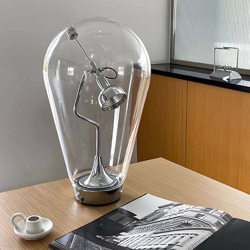 LumiMagnet - Lampe de table en verre avec contrôle magnétique industriel et variateur tactile