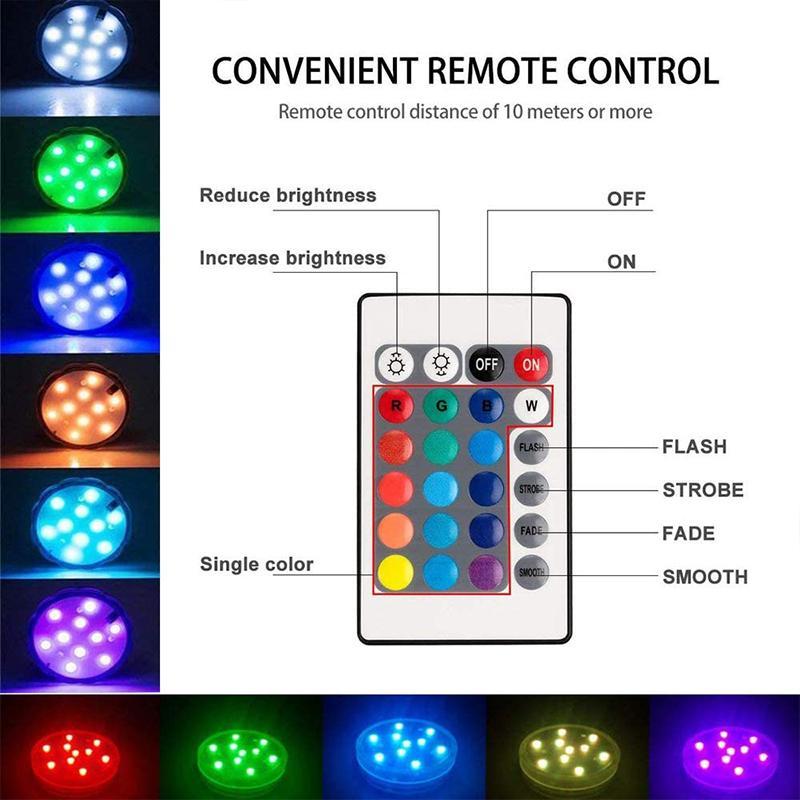 Lumière LED d'aspiration magnétique étanche à télécommande