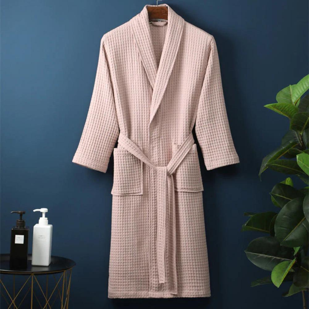 Waffle V-neck Bathrobe