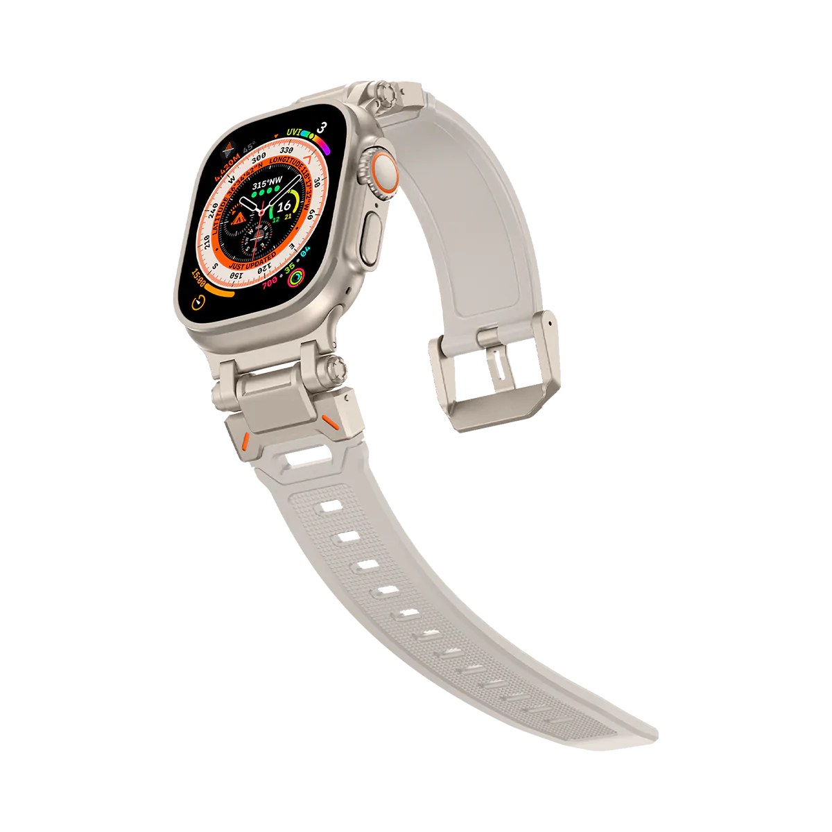 Neues Titan-Metallkopf-Silikonarmband für die Apple Watch