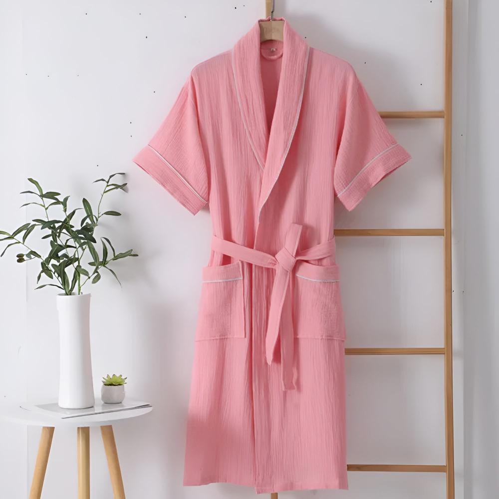 Summer Cotton Half Sleeves Bathrobe