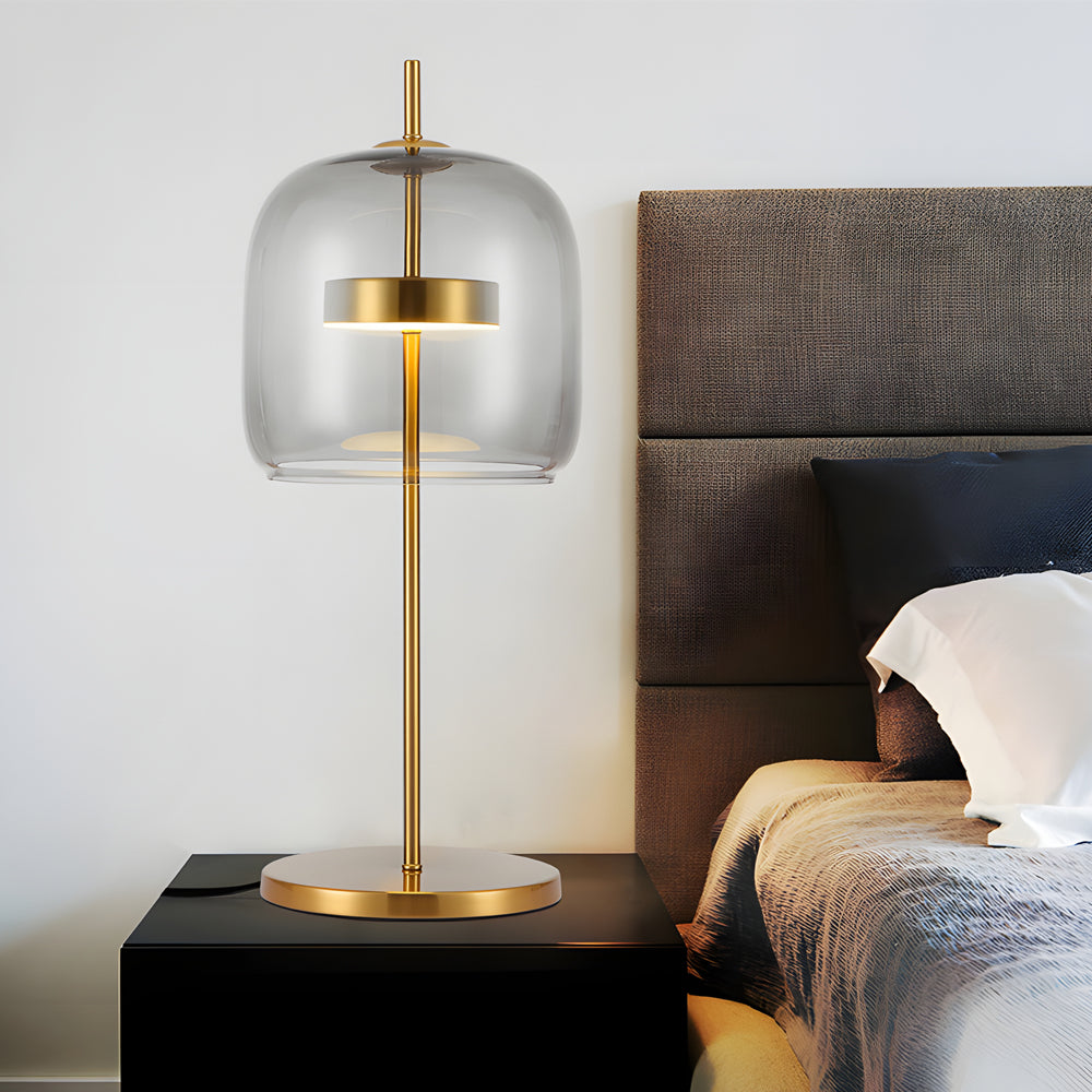 LumiLux - Smoked Glass Table Lamp for a Warm Ambiance