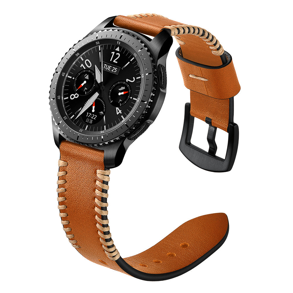 רצועת עור תפור ביד עבור Samsung Galaxy Watch 4/5/6/7-20 מ"מ