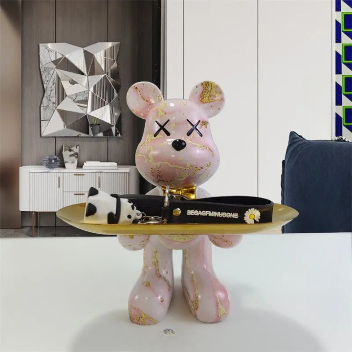 CraftBear - Statue d'ours avec plateau