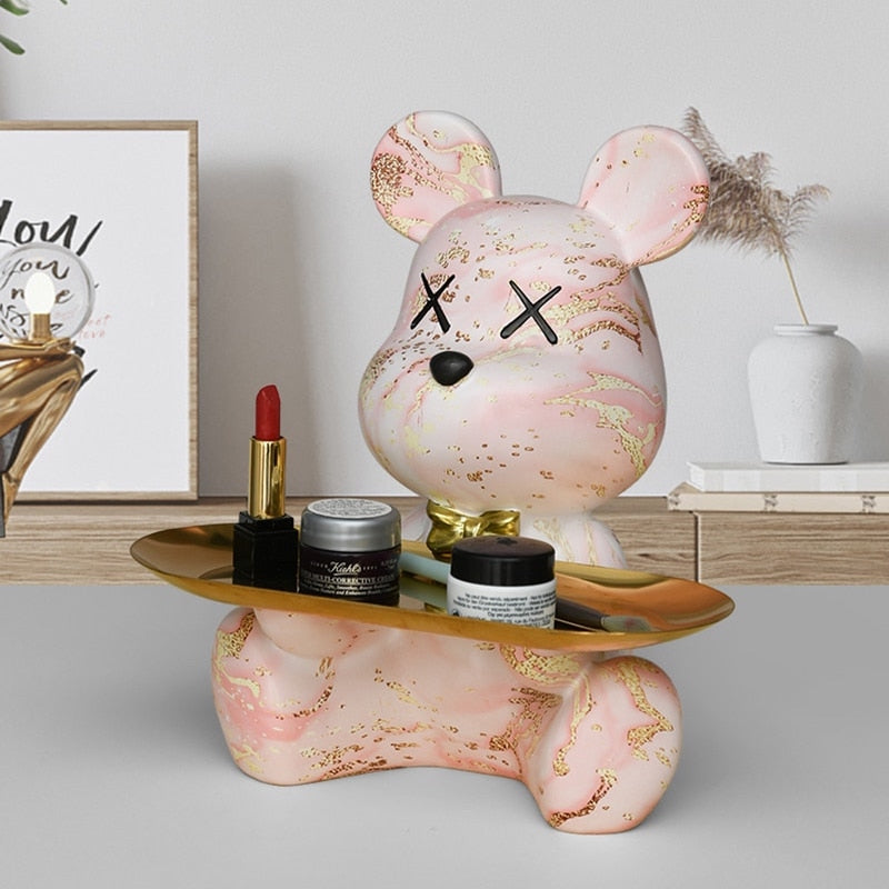 Plateau en résine Graffiti Teddy Bear – Décor artistique et cadeau unique pour les amateurs d’art