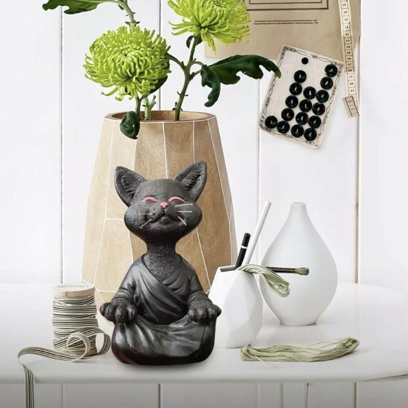 Decoración de gato Buda feliz