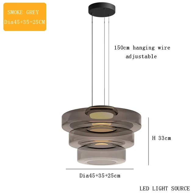 Lampe à suspension en verre Delphine