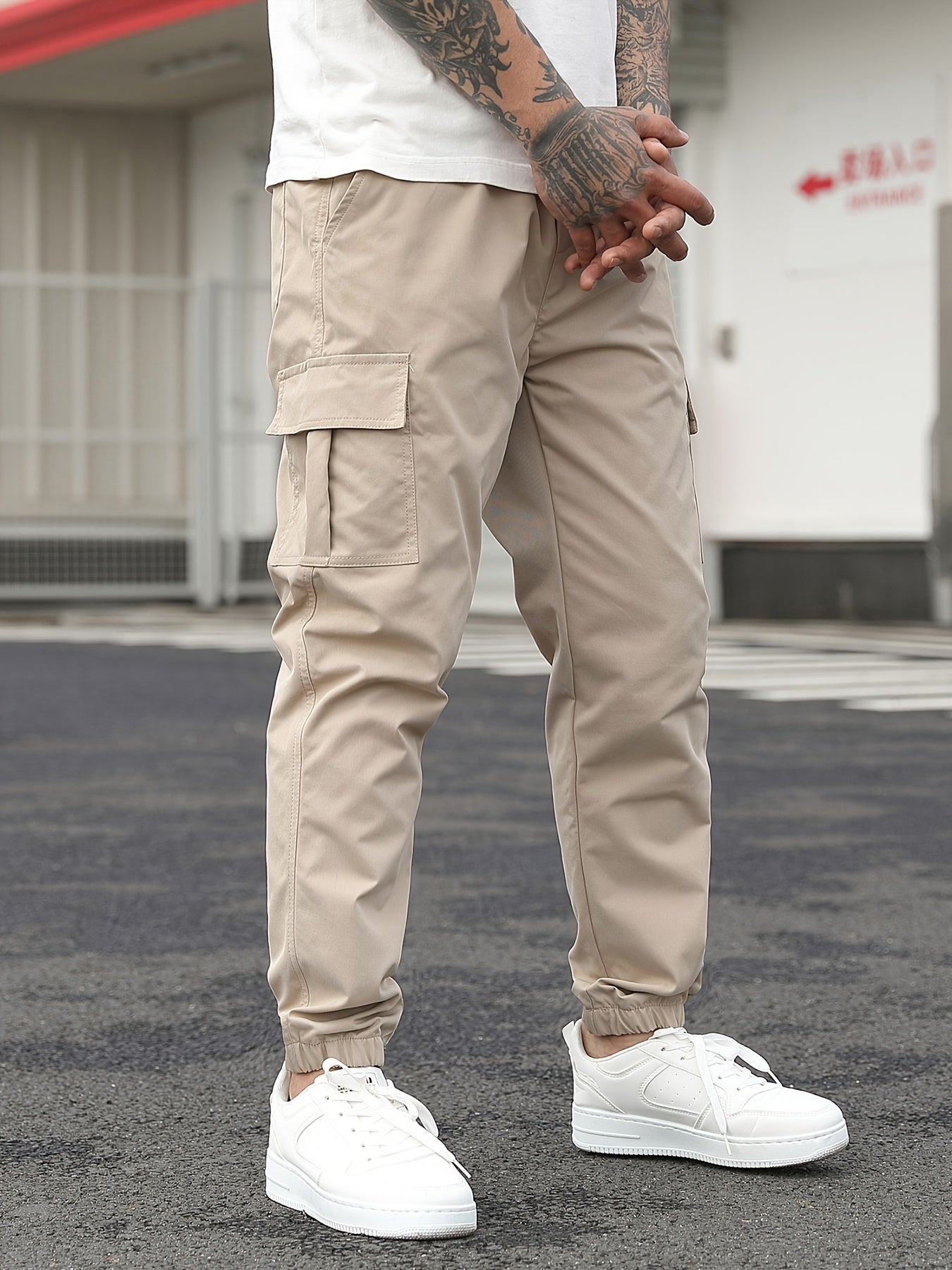 Beige Cargo joggingbukser - Lukas