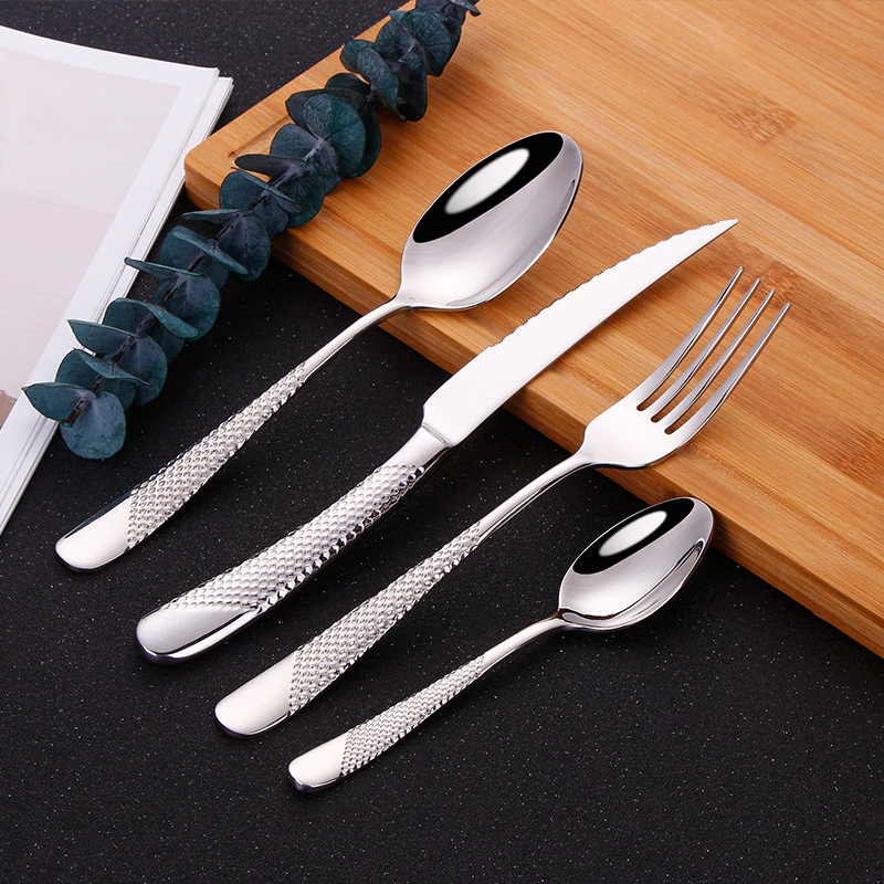 Ferran Diagonal Textured Stainless Steel Cutlery Set