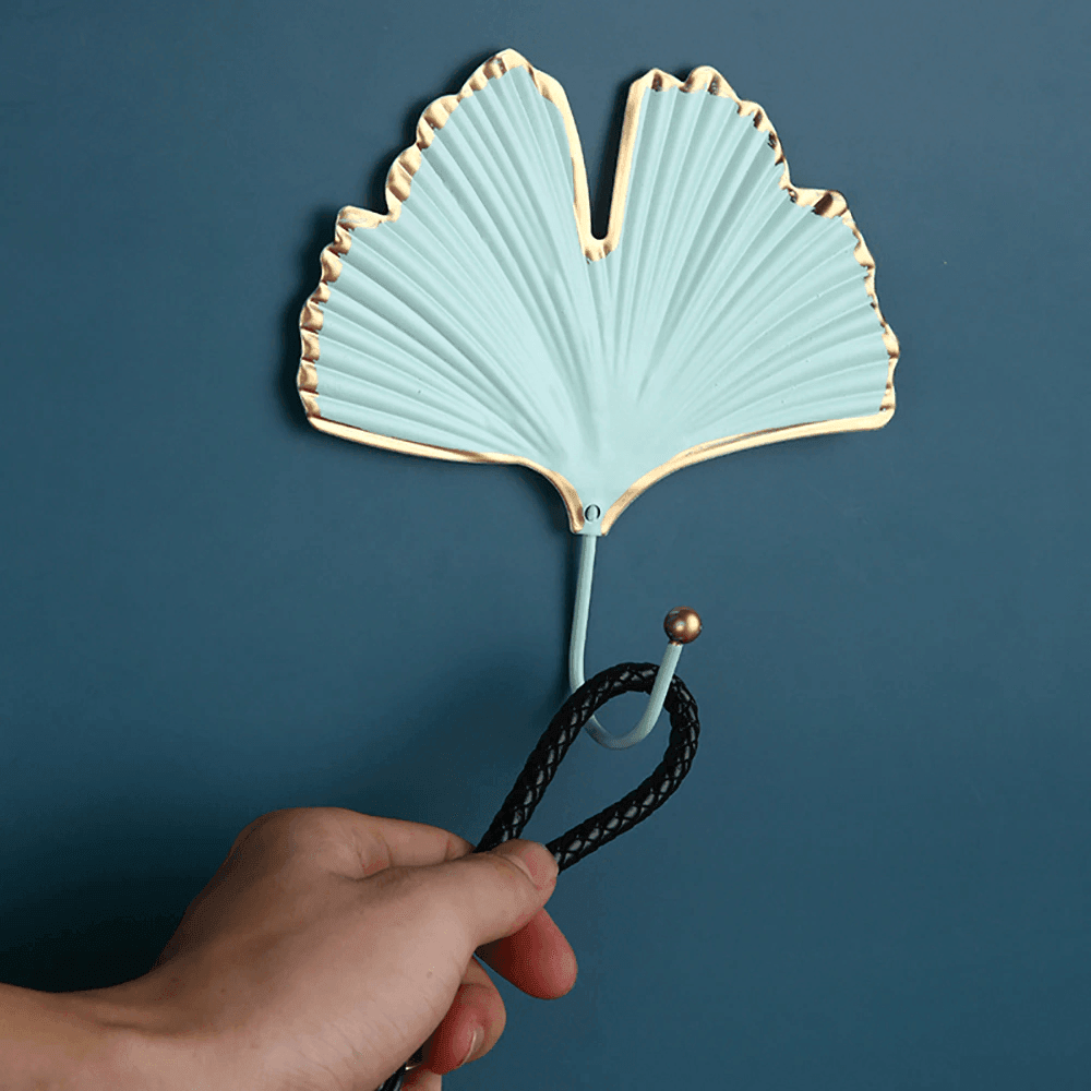 Ganchos de pared de metal con motivos de hojas de la naturaleza