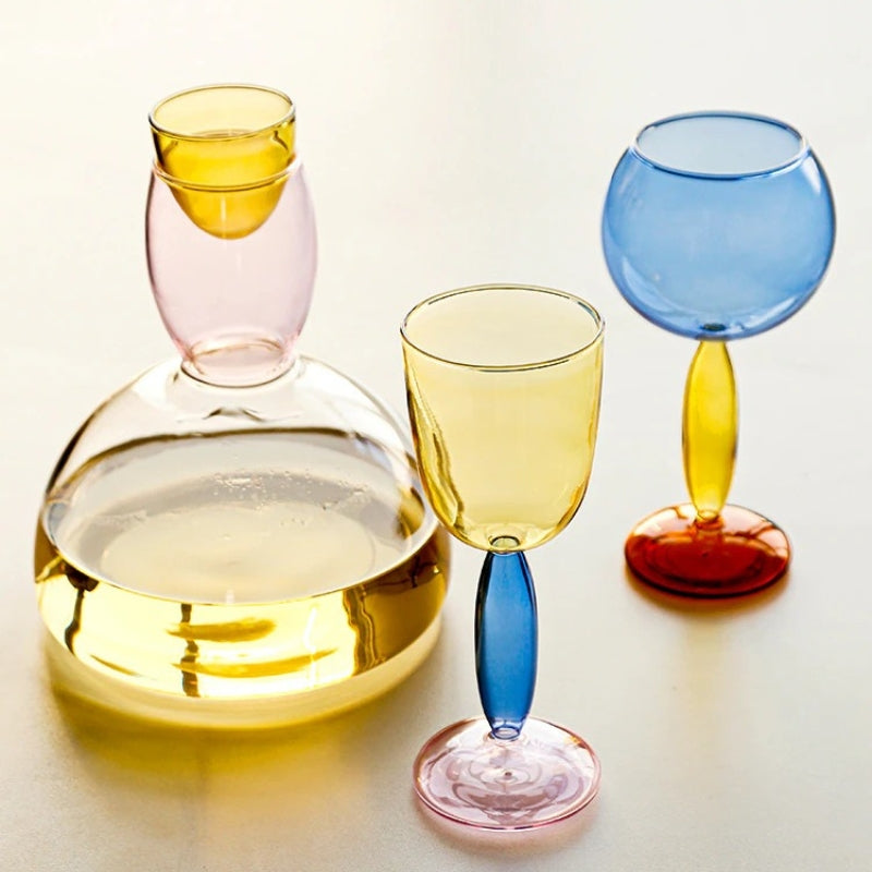 Pop of Color Glass Wine Decanters