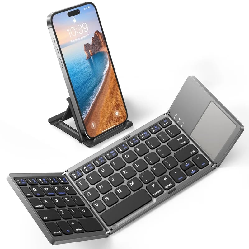 Vikbart Bluetooth-tangentbord med pekplatta