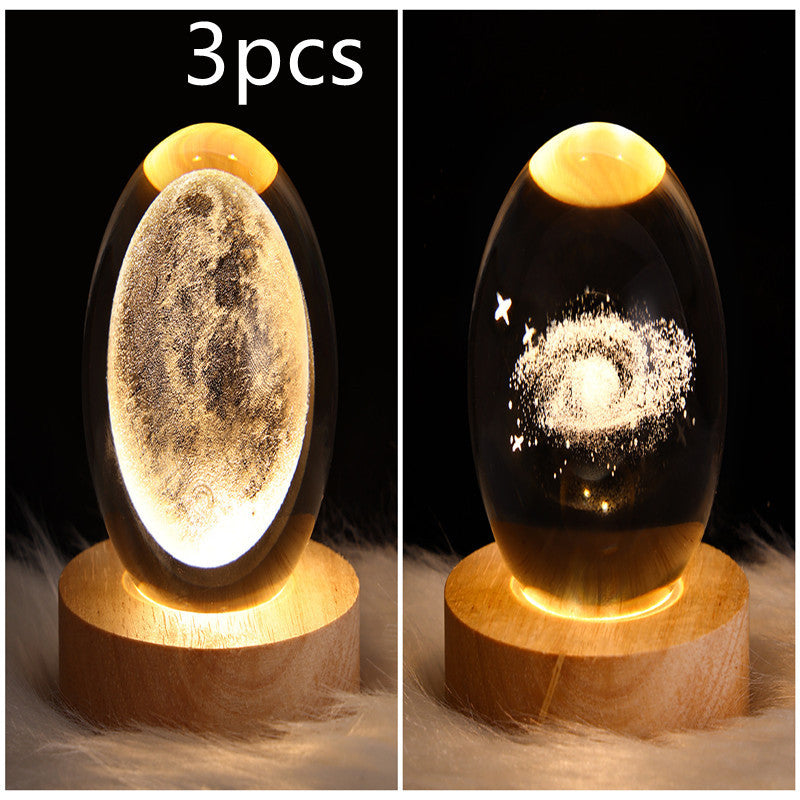 3D Galaxy Crystal Ball LED yölamppu