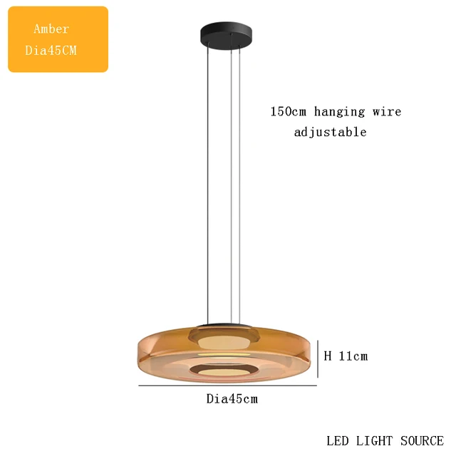 Lampe à suspension en verre Delphine