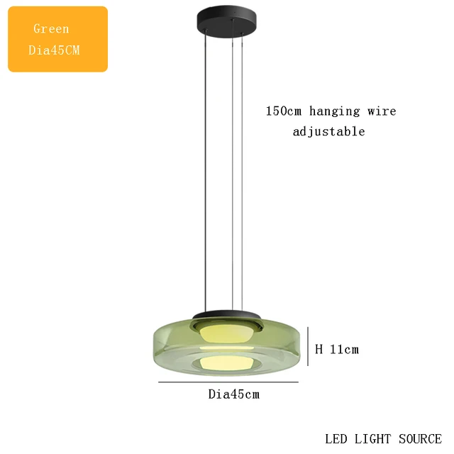 Lampe à suspension en verre Delphine