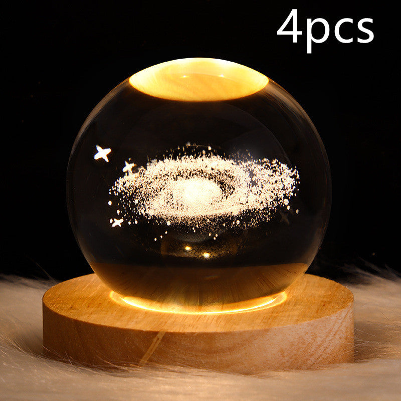 3D Galaxy Crystal Ball LED yölamppu