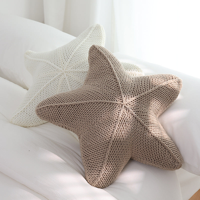 Almohada tejida a mano con forma de estrella de mar