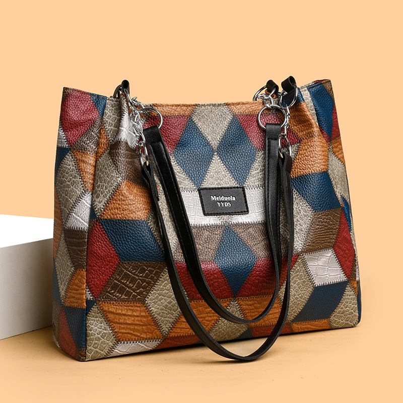 Retro Geometrisch Patroon Tote Bag