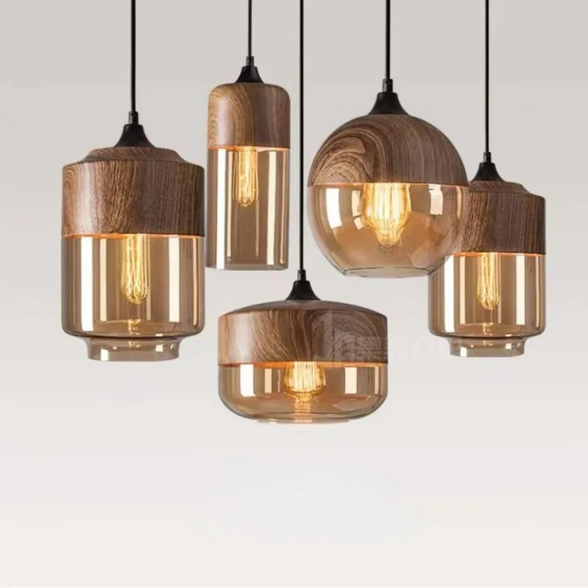 Jevaglo™ | Suspension luxueuse en verre et bois