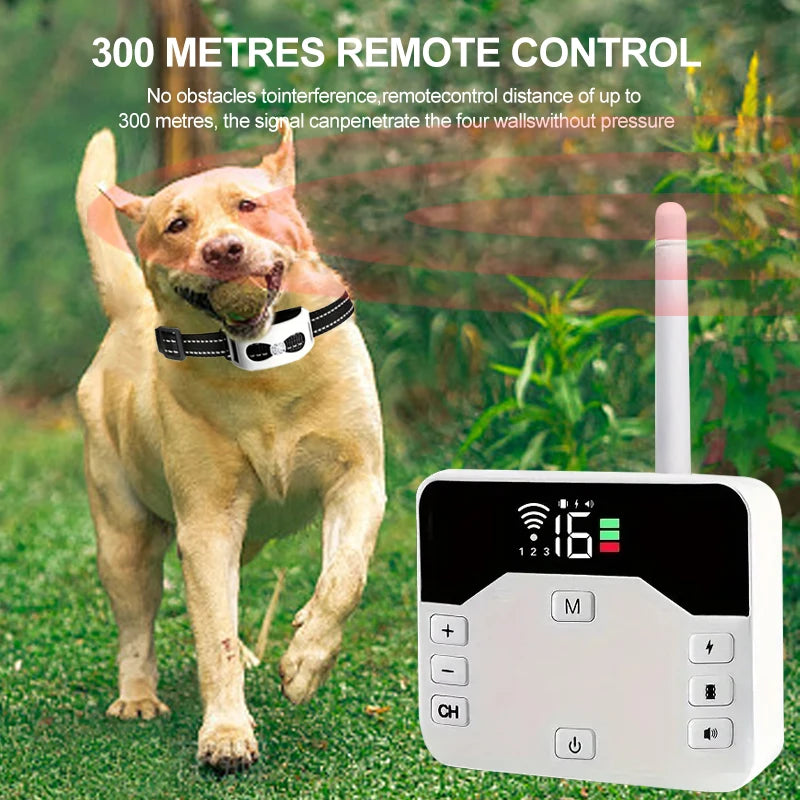 Recinto per cani wireless 2 in 1 e collare da addestramento per esterni