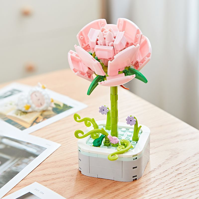 Flower Pot Building Block Decor