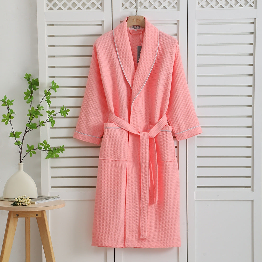 Luxury Waffle Weave Cotton Bathrobe