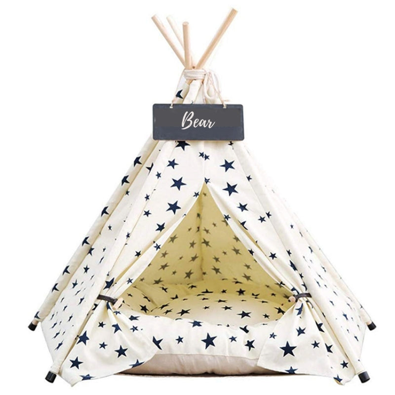 Teepee moderno bohemio para perros con cojín de cama suave