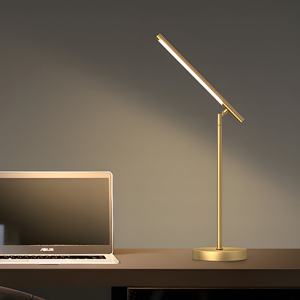 Copper Linear - Lampada da scrivania a LED in ottone con direzione regolabile