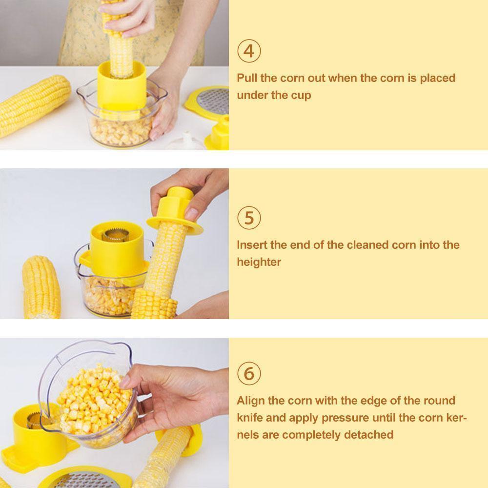 Cob Corn Stripper Med Inbyggd Måttkopp Och Rivjärn