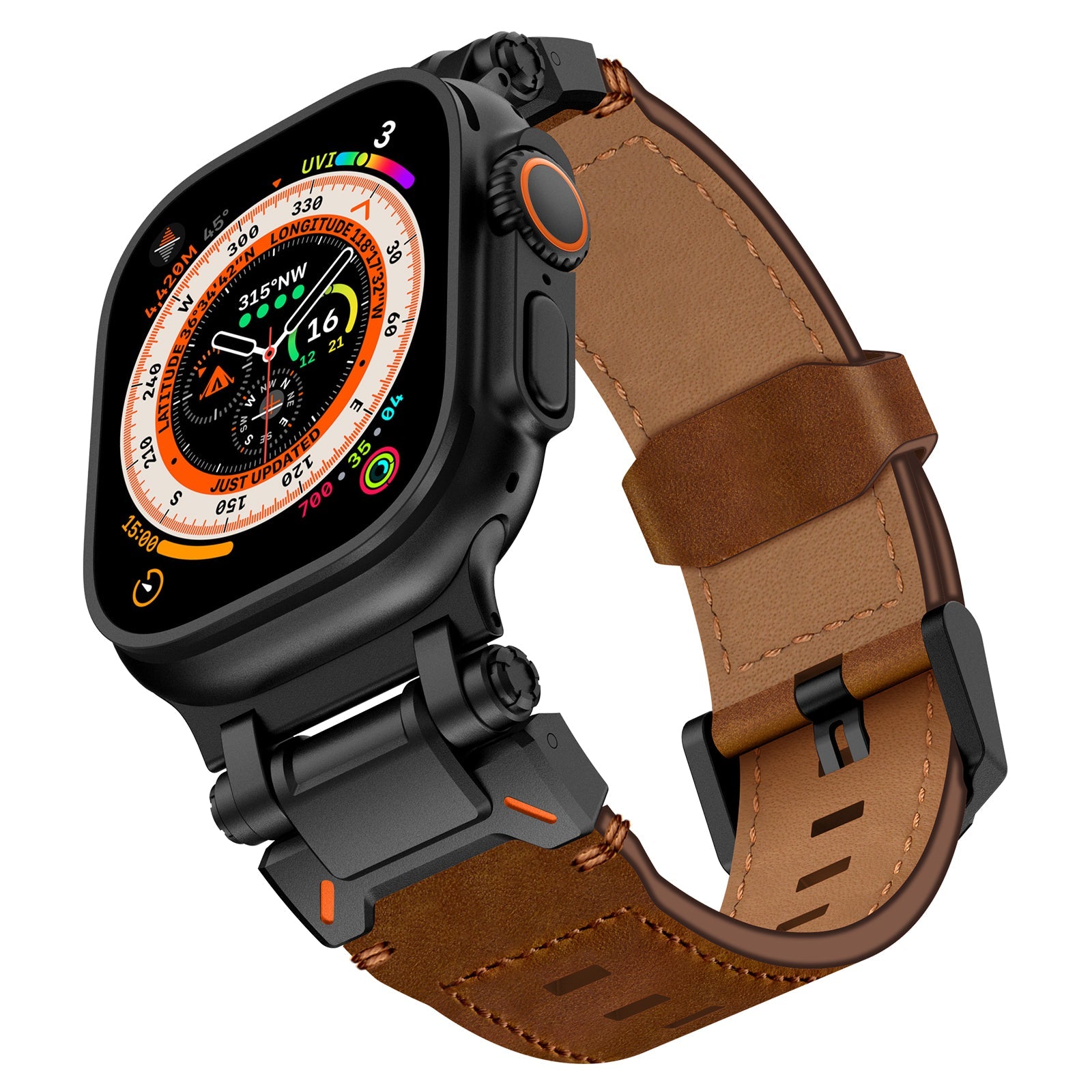 רצועת עור Crazy Horse Explorer עבור Apple Watch